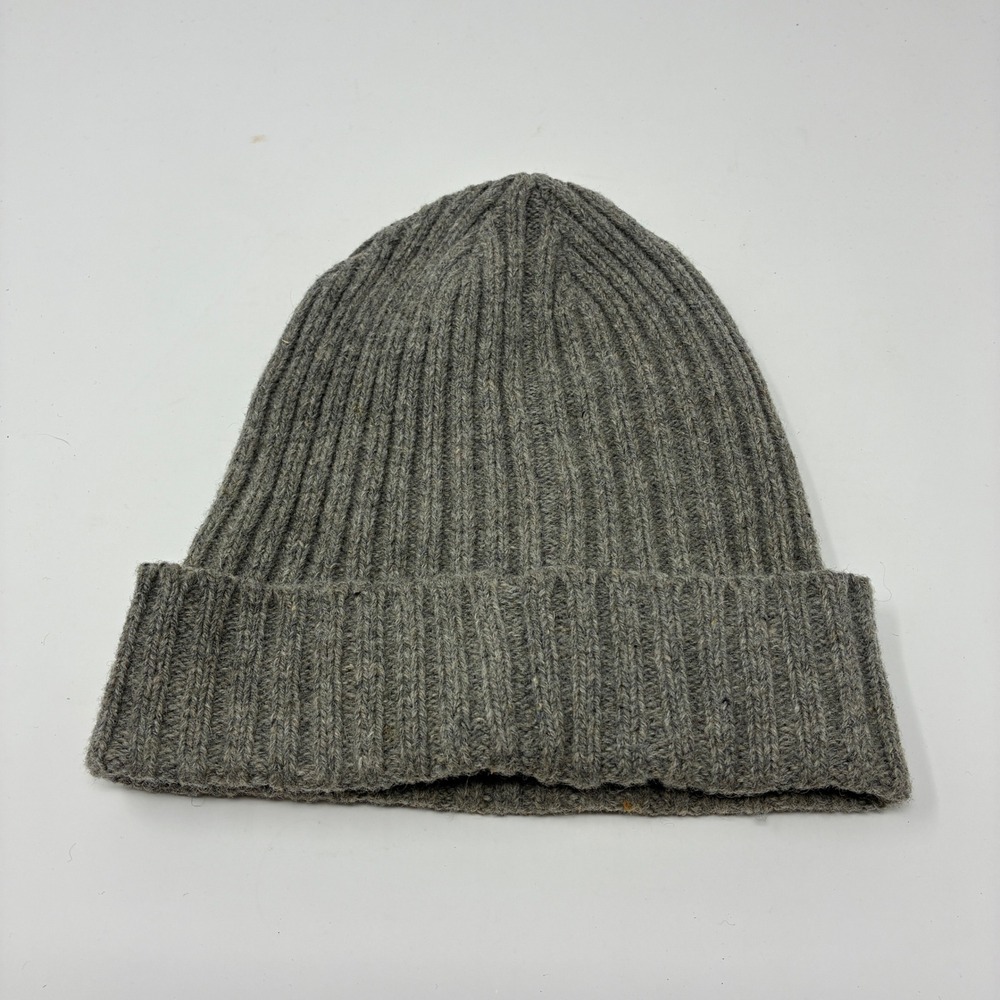 Vintage Broner Wear It! Gray Wool‎ Blend Beanie Ribbed Knit Watch Cap Hat 90s